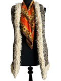 zero waste womens waistcoat vintage vegan Urban Village Vintage urban village UK thrifted thrift sustainable style stripe pattern store slow fashion sleevless shop sheepskin second hand save the planet reuse recycled recycle recycable preloved patterned online multi ladies knitted Jacket hippie Gilet festival faux sheepskin trim faux sheepskin lining faux sheepskin fashion concious fashion clothing clothes boho bohemian Birmingham 70s 70 10