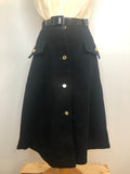 Wool  womens  vintage  Urban Village Vintage  urban village  Skirts  skirt  high waisted  denim style  Black  Alexon  a line  8  70s  1970s