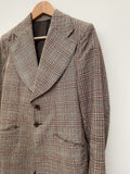 vintage  Urban Village Vintage  urban village  super suits  S  retro  mens  long sleeve  lapels  checkered  checked  check jacket  check  button up  button fastening  button  brown  blazer jacket  Blazer  70s  1970s