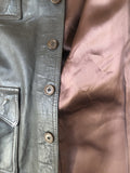 vintage  mens  Leather Jacket  Leather  L  Jacket  Fitted  brown leather  brown  70s  1970s Urban Village Vintage
