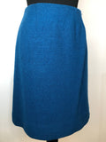 womens  vintage  skirt  MOD  jaeger  blue  8  60s  1960s