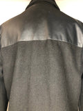 Wool blend  womens  vintage  point collar  mens  faux Leather  check lining  black  70s  1970s  14