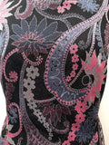 womens  vintage  Urban Village Vintage  sleevless  pockets  maxi dress  maxi  lurex  glitter  floral dress  evening dress  dress  back zip  70s  1970s  10