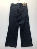 70s Levi Strauss Orange Tab Wide Leg Flared Jeans Dark Blue - Size W33 L34 / Large