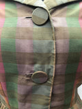 womens  vintage  Urban Village Vintage  short sleeved  multi  dress  collared  check  50s