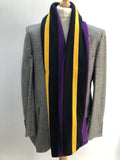 Yellow Stripes  Wool Blend  wool  vintage  Urban Village Vintage  urban village  Stripes  striped  purple  One Size  MOD  college scarf  black stripes  60s  1960s  100% Wool