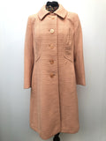 1960s Lightweight Long Coat in Peach - Size 16