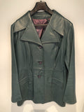 Womens Vintage 1970s English Lady Leather Jacket - Green - Size 16