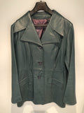 Womens Vintage 1960s / 1970s English Lady Leather Jacket - Green - Size 16