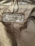 vintage  Urban Village Vintage  urban village  stitch detailing  stitch detail  soft leather  pockets  mens  M  long sleeve  Leather Jacket  Leather Coat  Leather  Jacket  dagger collar  collar  brown stitch  brown leather  brown  big collar  70s style  70s  1970s