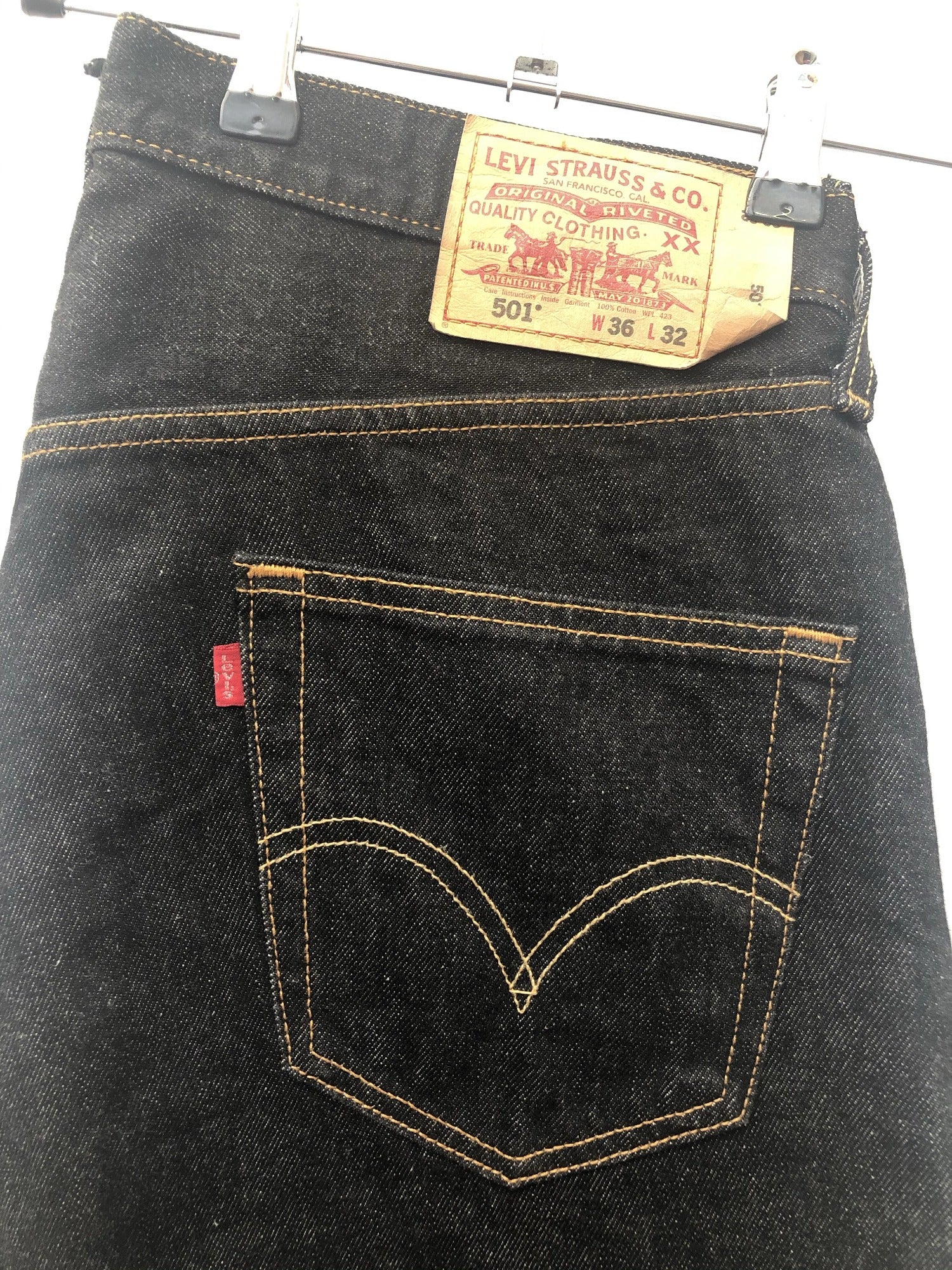 Original Levi Strauss 501 XX Jeans Red Tab Size W36 L32 Mens