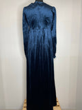 womens  vintage  velvet  Urban Village Vintage  smock dress  smock  retro  medieval  maxi  long dress  dress  boho  blue  8-10  8  70s  70  1970s  10