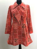 zip back  zip  womens  vintage  Urban Village Vintage  urban village  unique print  straps  retro  red  pussybow  long sleeve  frill detail  floral print  floral dress  floral  dress  dagger collar  blouse  back zip  70s  1970s  10