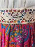 woodstock  womens  vintage  Urban Village Vintage  urban village  Skirts  skirt  psychedelic  psych  pink  patterned  pattern  multi  maxi skirt  maxi  long skirt  hippy  hippie  floral pattern  ethnic print  boho  bohemian  70s  6  1970s