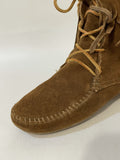 woodstock  womens  vintage  Urban Village Vintage  urban village  suede fringing  Suede  moccasin  Minnetonka  lace up  hippy  hippie  fringed  festival  brown  boots  boho  bohemian  ankle boots  ankle  60s style  60s  60  4  1960s  1960