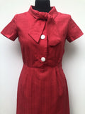 womens  vintage  Urban Village Vintage  tie neck  summer dress  pink  midi dress  dress  50s  1950s  10