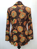 womens shirt  womens  vintage  Urban Village Vintage  urban village  St Michael  Shirt  orange  long sleeve  floral shirt  floral print  floral dress  dress  collar  button  brown  60s  1960s  14