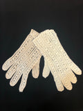 1950s Womens Crochet Knit Gloves  - Size S
