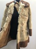 womens  vintage  Urban Village Vintage  lining  Jacket  fur  cream  coney fur  collar  brown  beige  70s  70  1970s  10