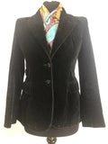 womens  vintage  velvet  Urban Village Vintage  urban village  two button  pockets  party  long sleeve  jacket  cotton  christmas  button  Blazer  black  8  70s  1970s