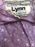 womens  vintage  Urban Village Vintage  urban village  tie sleeves  purple  mini dress  mini  dress  crochet trim  8  60s  1960s