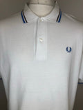 XL  white  T-Shirt  polo top  polo  multi  MOD  mens  Fred Perry  cotton pique