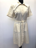 zip  womens  Wallis  vintage  Urban Village Vintage  urban village  printed dress  dress  cream  back zip  70s  1970s  10