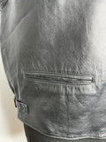 XL  waistcoat  vintage  Vera Pelle  Urban Village Vintage  urban village  sleeveless  pockets  mens  Leather  front pockets  deadstock  dark brown  button front  brown  70s  70  1970s