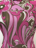 womens  vintage  Urban Village Vintage  short sleeved  short sleeve  Roll neck  psychedelic  psych  pink  patterned dress  patterned  Ladies Pride  hippie  dress  60s  1960s  12