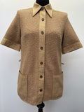 Woven  womens shirt  womens jacket  womens accessories  vintage  Urban Village Vintage  urban village  St Michael  short sleeved  short sleeve  Shirt  sand  s  retro  pockets  Mens Shirts  Mens jacket  Jacket  button front  button down  button  brown  70s  1970s  14