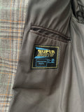vintage  Urban Village Vintage  urban village  super suits  S  retro  mens  long sleeve  lapels  checkered  checked  check jacket  check  button up  button fastening  button  brown  blazer jacket  Blazer  70s  1970s