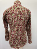 vintage  Urban Village Vintage  urban village  summer  Shirt  S  retro  patterned  Paisley Print  paisley  MOD  Mens Shirts  mens  long sleeve  collar  button down  button  burgundy
