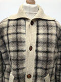 wool  vintage  Urban Village Vintage  mens  L  knitwear  knitted  knit  jacket  fully lined  cream  checked  check  60s  60  1960s  1960