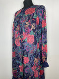 womens  vintage  tunic top  smock dress  smock  One Size  multi  kaftan  indian print  Indian  hippie  floral print  festival  boho  bohemian  Blue  8  70s  1970s  18  16  14  12  10