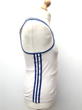 white  vest top  Urban Village Vintage  tee  tank top  stripes  Sportswear  s  retro  mens  Logo design  logo  blue  adidas  70s  70  1970s