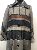 womens  vintage  Urban Village Vintage  stripes  Grey  coat  chevron  70s  1970s  12