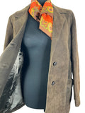 womens  vintage  Urban Village Vintage  urban village  Suede Jacket  Suede  pockets  MOD  long sleeve  Jacket  Corvin  coat  button front  button  brown  60s  1960s  12