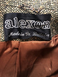 wool  womens  vintage  Urban Village Vintage  two piece  trousers  suit  set  MOD  Jacket  brown  blazer jacket  Alexon  60s  1960s  10