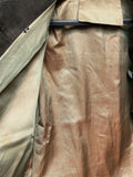 womens coat  womens  vintage  Suede Jacket  Suede  silk  retro  long sleeve  long length coat  lining  heatonex  dress  coat  button down  button  brown  70s  1970s  16