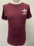 vintage  Urban Village Vintage  urban village  top  tee  summer  short sleeved  short sleeve  ringer  retro  mens  M  logo  burgundy  adidas  3 stripe