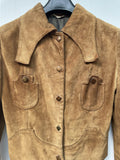 womens  vintage  Urban Village Vintage  Suede Jacket  Suede  sand  light brown  Jacket  collar  brown  big collar  Beagle collar  8  70s  70  6/8  6  1970s