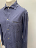 workwear  vintage  Urban Village Vintage  urban village  Shirt  Navy Jacket  Navy  Mens Shirts  mens  M  long sleeve  Jacket  french  collar  chore  button down  button  blue  70s  1970s