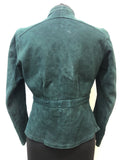 womens  waist belt  vintage  Urban Village Vintage  urban village  Suede Jacket  Suede  press stud fastening  pockets  long sleeve  Jacket  Green  coat  Belted waist  belted jacket  belted  belt  60s  1960s  10