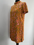 womens  vintage  turtle neck  short sleeve  shift dress  roll neck  retro  psychedelic  Paisley Print  paisley  orange  MOD  mini dress  festival  dress  acid  60s  1960s  12
