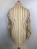 vintage  Urban Village Vintage  stripes  purple  pink  mens  M  double two  cream  Cotton  beige  70s  1970s
