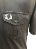 Urban Village Vintage  urban village  top  tipped  sportswear  retro  polo top  polo  Navy  MOD  mens  M  Fred Perry  Cotton  collar  casual  button  blue