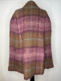 Vintage 1960s Mohair and Wool Check Cape in Mauve - Size S-M
