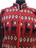 womens  vintage  Urban Village Vintage  Red  patterned  pattern  long sleeve  knitwear  knitted  knit  cardigan  blue  Alpaca  70s  1970s  12