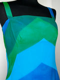 womens  Wedding  vintage  Urban Village Vintage  summer dress  summer  straps  maxi dress  maxi  loose fit  long dress  Green  Blue  Alice Edwards  8  70s  1970s