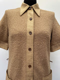Woven  womens shirt  womens jacket  womens accessories  vintage  Urban Village Vintage  urban village  St Michael  short sleeved  short sleeve  Shirt  sand  s  retro  pockets  Mens Shirts  Mens jacket  Jacket  button front  button down  button  brown  70s  1970s  14